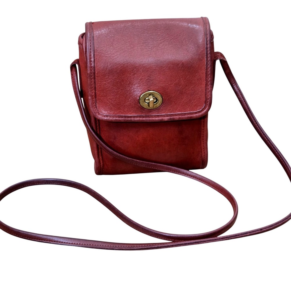 Coach Scooter Crossbody Bag Purse Brick Red Vintage Leather 9893 No hangtag READ